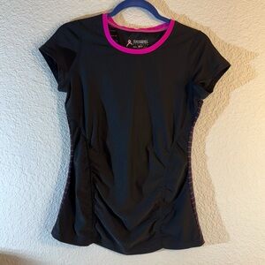 Women's Pink Ribbon Running Room Black‎ and Pink Athletic Top. Size XS